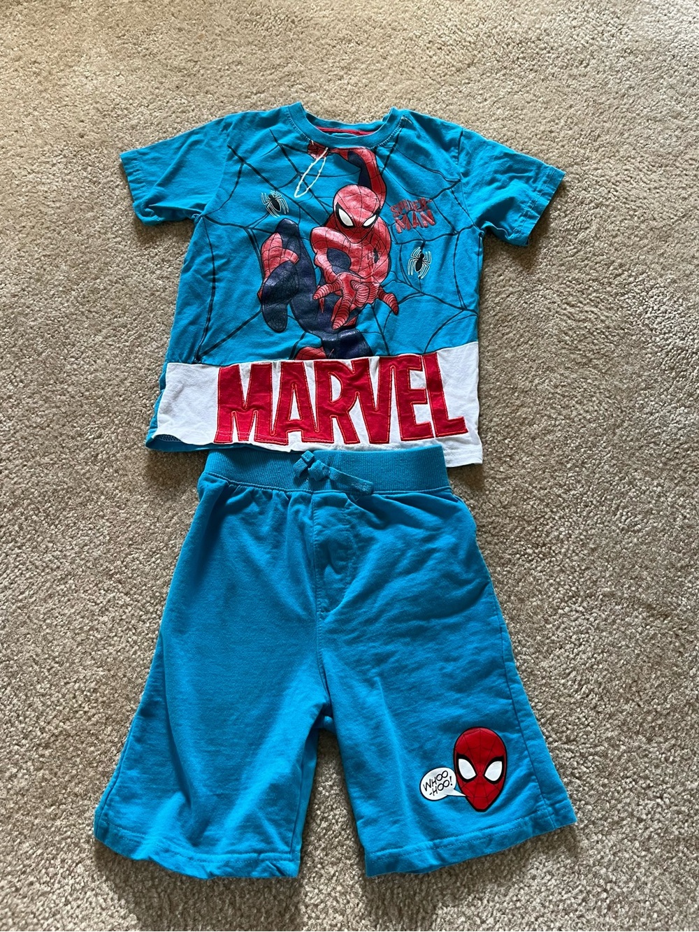 Marvel Boys Turquoise & Red Spider-Man Tee and Shorts Set